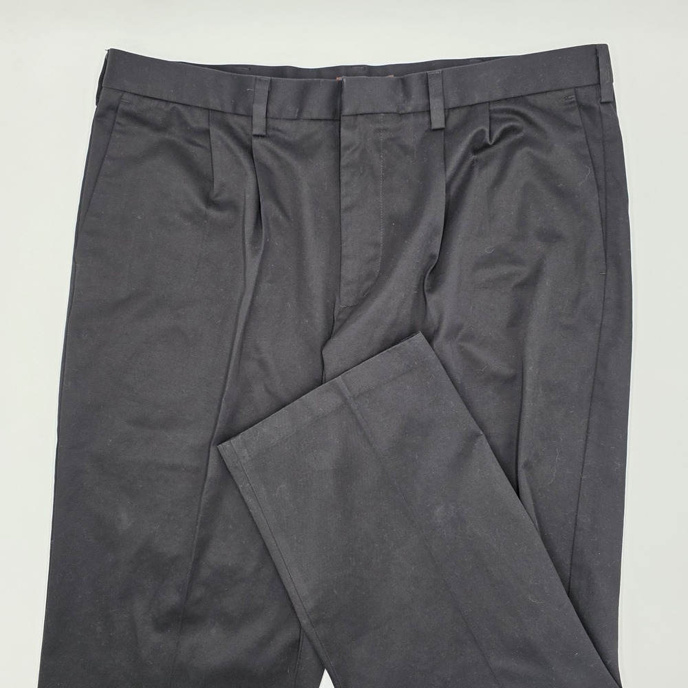 Dockers D4 Relaxed Fit Pleated Chinos Mens 40x30 Black Cotton Pants Trousers